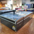 Horizontal island display sliding glass door freezer